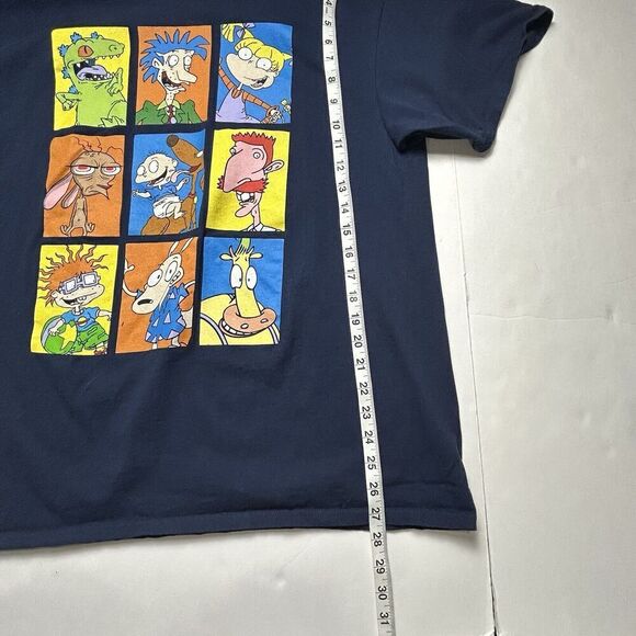 Nickelodeon Men XL Short Sleeve Navy Blue Cartoon Characters Graphic T Shirt - Picture 6 of 6